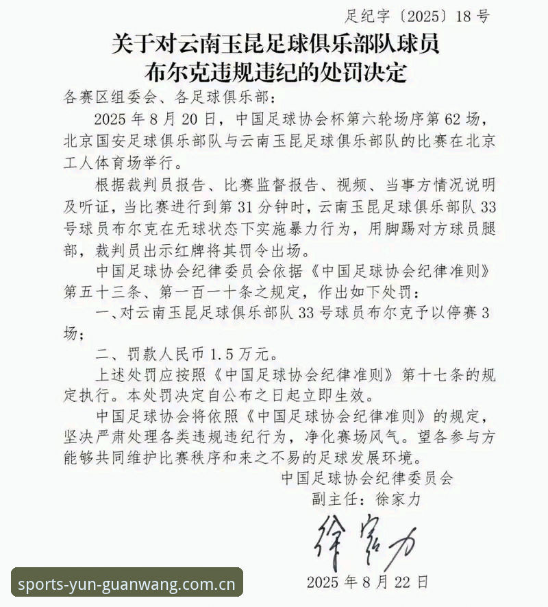云体育直播平台 中国足协第三批禁足名单解读教程——云体育平台带你梳理最新处罚细节